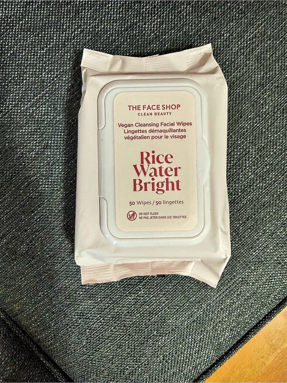 The Face Shop Rice Water Bright Vegan Cleansing Facial Wipes 50ct Cleansing